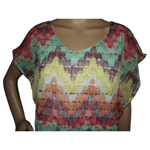 American Rag Dress Womens Size Medium pullover v-neck lightweight cap sleeve - Picture 6 of 13